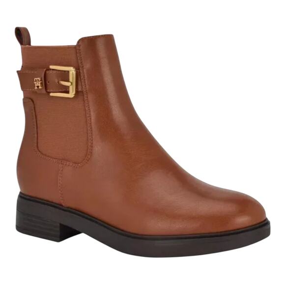 Tommy Hilfiger Women's Baylon Buckle Chelsea Booties Brown Size 9 1/2 - Picture 1 of 5